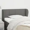 Image de vidaXL Tête de lit avec oreilles Gris foncé 93x23x78/88 cm Tissu