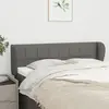 Image de vidaXL Tête de lit avec oreilles Gris foncé 147x23x78/88 cm Tissu