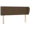 Image de vidaXL Tête de lit avec oreilles Marron foncé 147x23x78/88 cm Tissu