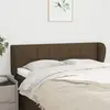 Image de vidaXL Tête de lit avec oreilles Marron foncé 147x23x78/88 cm Tissu