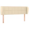 Image de vidaXL Tête de lit avec oreilles Crème 147x23x78/88 cm Tissu