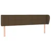 Image de vidaXL Tête de lit avec oreilles Marron foncé 163x23x78/88 cm Tissu