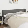 Image de vidaXL Tête de lit avec oreilles Gris foncé 183x23x78/88 cm Tissu
