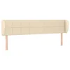 Image de vidaXL Hoofdbord met randen 183x23x78/88 cm stof crèmekleurig