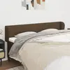 Image de vidaXL Tête de lit avec oreilles Marron foncé 203x23x78/88 cm Tissu