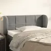Image de vidaXL Tête de lit avec oreilles Gris clair 103x23x78/88 cm Velours