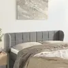 Image de vidaXL Tête de lit avec oreilles Gris clair 147x23x78/88 cm Velours