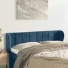 Image de vidaXL Tête de lit avec oreilles Bleu foncé 147x23x78/88 cm Velours