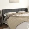 Image de vidaXL Tête de lit avec oreilles Gris foncé 163x23x78/88 cm Velours