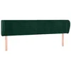 Image de vidaXL Tête de Lit avec Oreilles Meuble de Chambre à Coucher Accessoire de Lit Double Tête de Cadre de Lit Vert Foncé 183x23x78/88 cm Velours