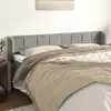 Image de vidaXL Tête de lit avec oreilles Gris clair 203x23x78/88 cm Velours