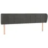 Image de vidaXL Tête de lit avec oreilles Gris foncé 203x23x78/88 cm Velours