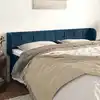 Image de vidaXL Tête de lit avec oreilles Bleu foncé 203x23x78/88 cm Velours