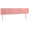 Image de vidaXL Hoofdbord met randen 203x23x78/88 cm fluweel roze