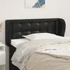 Image de vidaXL Tête de lit avec oreilles Noir 103x23x78/88 cm Similicuir