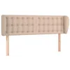 Image de vidaXL Tête de Lit avec Oreilles Meuble de Chambre à Coucher Accessoire de Lit Double Tête de Cadre de Lit Cappuccino 147x23x78/88 cm Similicuir