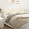 Image de vidaXL Tête de lit avec oreilles Crème 163x23x78/88 cm Similicuir