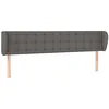 Image de vidaXL Tête de lit avec oreilles Gris 163x23x78/88 cm Similicuir