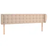 Image de vidaXL Tête de Lit avec Oreilles Meuble de Chambre à Coucher Accessoire de Lit Double Tête de Cadre de Lit Cappuccino 163x23x78/88 cm Similicuir
