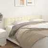 Image de vidaXL Tête de lit avec oreilles Crème 183x23x78/88 cm Similicuir