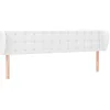 Image de vidaXL Tête de lit avec oreilles Blanc 203x23x78/88 cm Similicuir