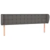 Image de vidaXL Tête de lit avec oreilles Gris 203x23x78/88 cm Similicuir