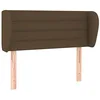 Image de vidaXL Tête de lit avec oreilles Marron foncé 93x23x78/88 cm Tissu