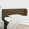 Image de vidaXL Tête de lit avec oreilles Marron foncé 103x23x78/88 cm Tissu