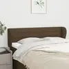 Image de vidaXL Tête de lit avec oreilles Marron foncé 147x23x78/88 cm Tissu
