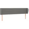 Image de vidaXL Hoofdbord met randen 163x23x78/88 cm stof donkergrijs
