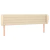 Image de vidaXL Hoofdbord met randen 163x23x78/88 cm stof crèmekleurig
