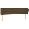Image de vidaXL Tête de lit avec oreilles Marron foncé 183x23x78/88 cm Tissu