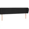 Image de vidaXL Hoofdbord met randen 203x23x78/88 cm stof zwart
