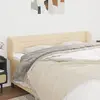 Image de vidaXL Tête de lit avec oreilles Crème 203x23x78/88 cm Tissu