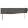 Image de vidaXL Tête de lit avec oreilles Gris foncé 163x23x78/88 cm Velours