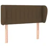 Image de vidaXL Tête de Lit avec Oreilles Meuble de Chambre à Coucher Accessoire de Lit Simple Tête de Cadre de Lit Intérieur Marron Foncé 93x23x78/88 cm Tissu
