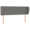 Image de vidaXL Tête de lit avec oreilles Gris foncé 147x23x78/88 cm Tissu