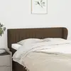 Image de vidaXL Tête de lit avec oreilles Marron foncé 147x23x78/88 cm Tissu