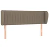 Image de vidaXL Tête de Lit avec Oreilles Meuble de Chambre à Coucher Accessoire de Lit Double Tête de Cadre de Lit Intérieur Taupe 147x23x78/88 cm Tissu