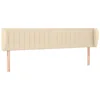 Image de vidaXL Hoofdbord met randen 163x23x78/88 cm stof crèmekleurig