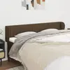 Image de vidaXL Tête de lit avec oreilles Marron foncé 183x23x78/88 cm Tissu