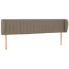 Image de vidaXL Tête de Lit avec Oreilles Meuble de Chambre à Coucher Accessoire de Lit Double Tête de Cadre de Lit Intérieur Taupe 183x23x78/88 cm Tissu