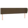 Image de vidaXL Tête de lit avec oreilles Marron foncé 203x23x78/88 cm Tissu
