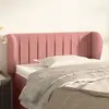 Image de vidaXL Tête de lit avec oreilles Rose 103x23x78/88 cm Velours