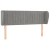 Image de vidaXL Hoofdbord met randen 147x23x78/88 cm fluweel lichtgrijs
