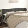 Image de vidaXL Tête de lit avec oreilles Gris foncé 183x23x78/88 cm Velours