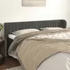 Image de vidaXL Tête de lit avec oreilles Gris foncé 203x23x78/88 cm Velours