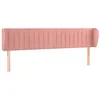Image de vidaXL Hoofdbord met randen 203x23x78/88 cm fluweel roze