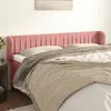Image de vidaXL Tête de lit avec oreilles Rose 203x23x78/88 cm Velours