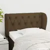 Image de vidaXL Tête de lit avec oreilles Marron Foncé 83x23x78/88 cm Tissu